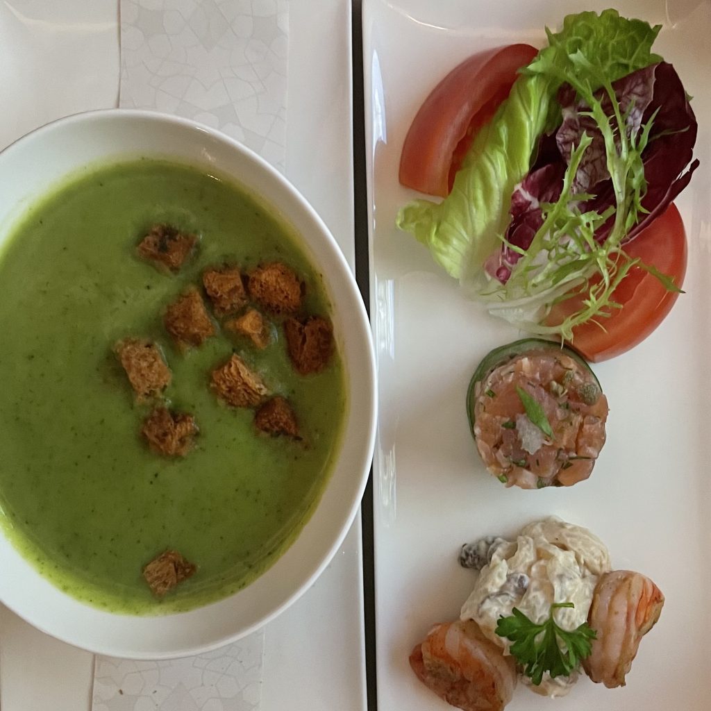 Soup and entry at Turkish airlines Business class