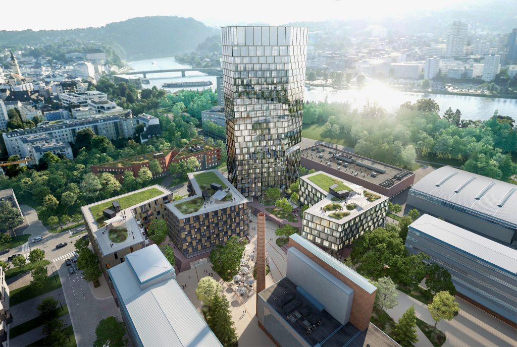 Spektakuläreres Projekt in Linz: Das neue QUADRILL in der Tabakfabrik Linz wird von der Kufsteiner Bodner-Gruppe errichtet. Der neue QUADRILL-