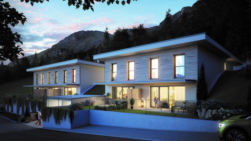 Neue Wohnungen in Ried-Niederbreitenbach: Baustart für neues Projekt von Tiroler Immobilien in der Gemeinde Langkampfen. Verkaufsstart erfolgt, Fertigstellung 2023. 19 Neue Wohnungen von Tiroler Immobilien in Ried-Breitenbach Visualisierung