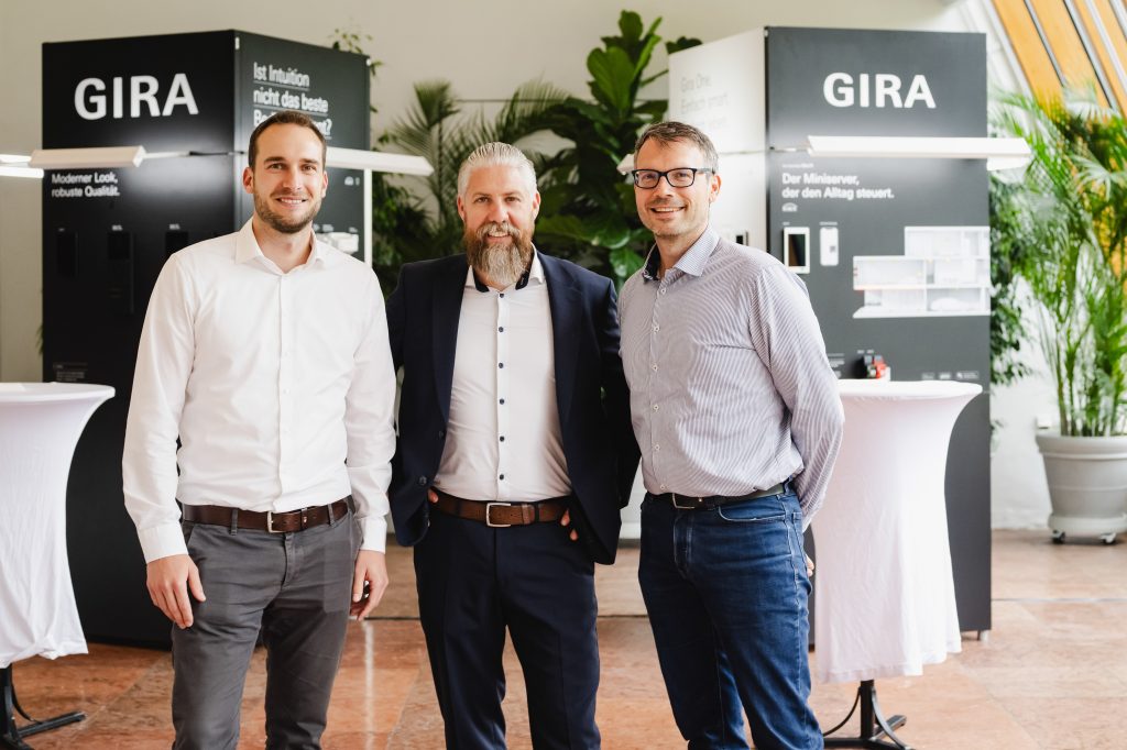 3 Männer bei Gira Roadshow in Salzburg, Dr. Johannes Müller, Alfred Mölzer, Sebastian Keup