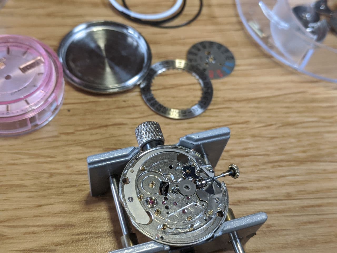 Watch Repair UK service - Assembly of watch movement DateJust Seiko 7009
