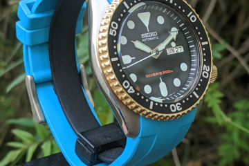 Seiko SKX with Gold plate Bezel and crown