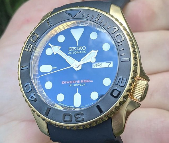 Gold Seiko SKX - watch gold plating service - any watch - gold plated - create your own style