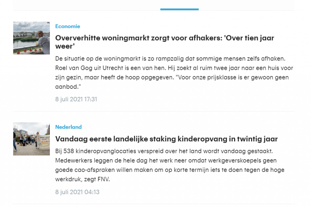 Staking in de kinderopvang 8 juli lauw in de media Werken bij