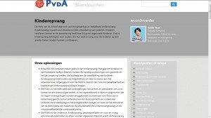 Screenshot website PvdA per 04-09-2013