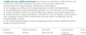 Screenshot website Partij voor de Dieren 06-09-2013