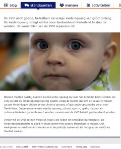 Screenshot website VVD op 4-9-2013