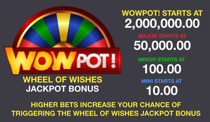 Wheel of Wishes Progressive Jackpots WowPot Slot Machine