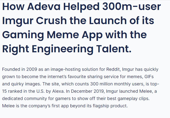 Adeva Imgur case study