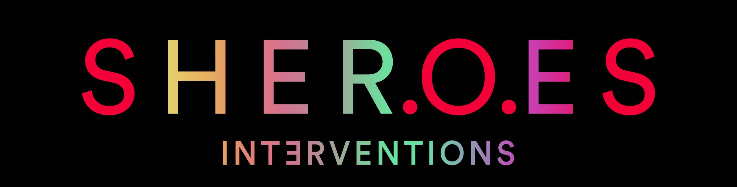 Sheroes Interventions Logo on a black background