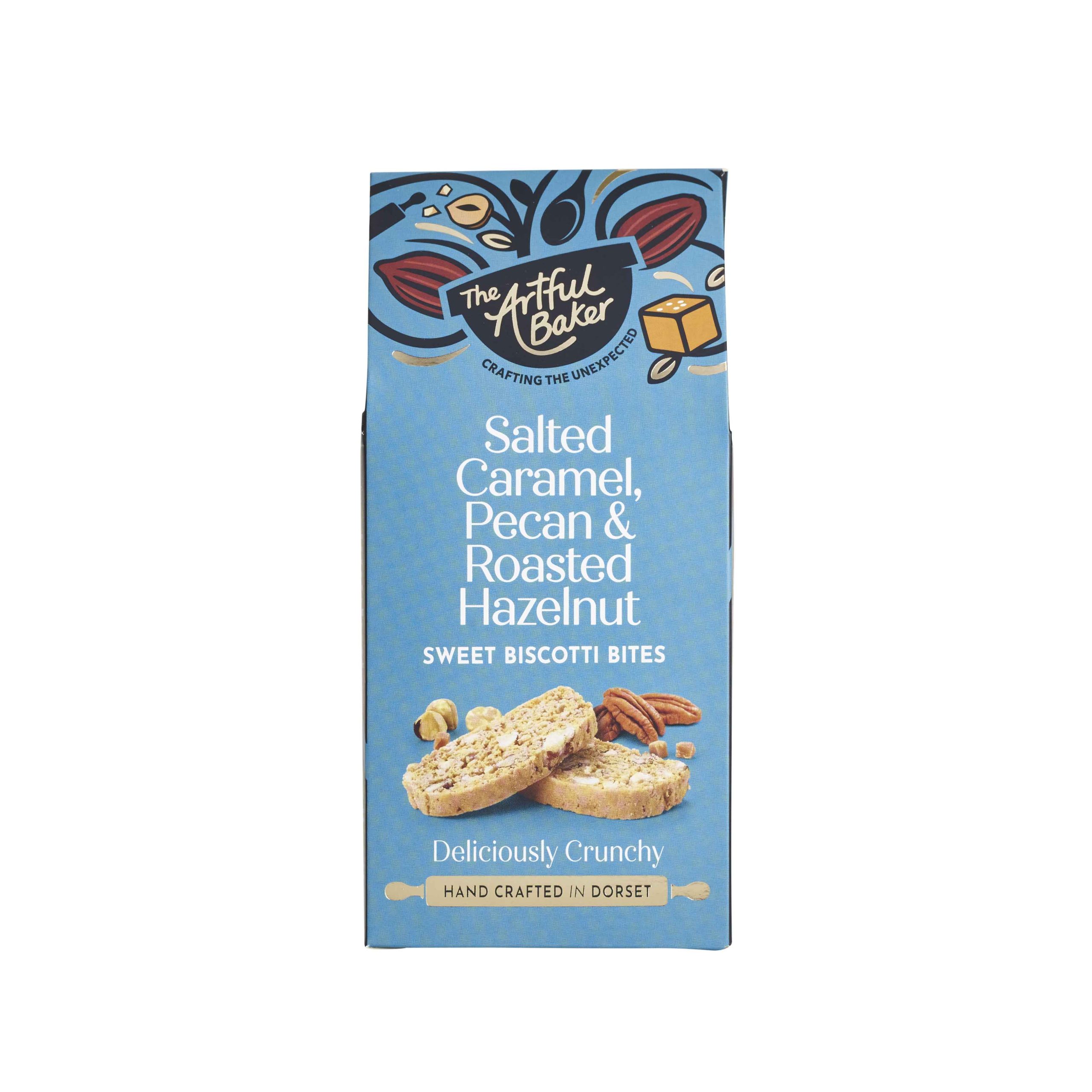 Artful Baker Salted Caramel Pecan And Hazelnut Biscotti Bites 100g Atb005 Whole Range