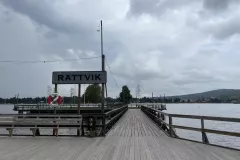 Rättvik pier stretching out on Lake Siljan