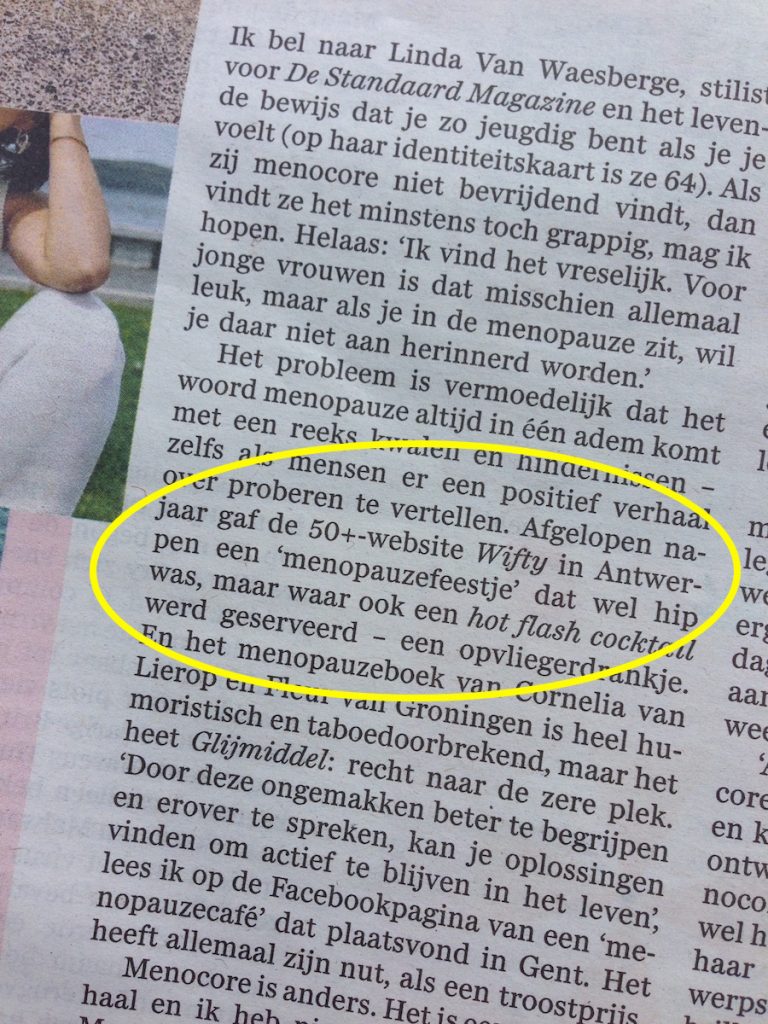 Wifty in De Standaard augustus 2017