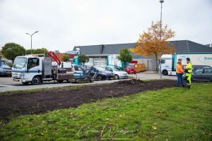 Gat graven voor sokkel kunstwerk 26 oktober 2020