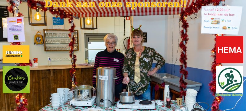 Zonder sponsoren kunnen wij niet, dank aan: JUMBO, HEMA, Gerard Kemkers en Hovenier Kloots