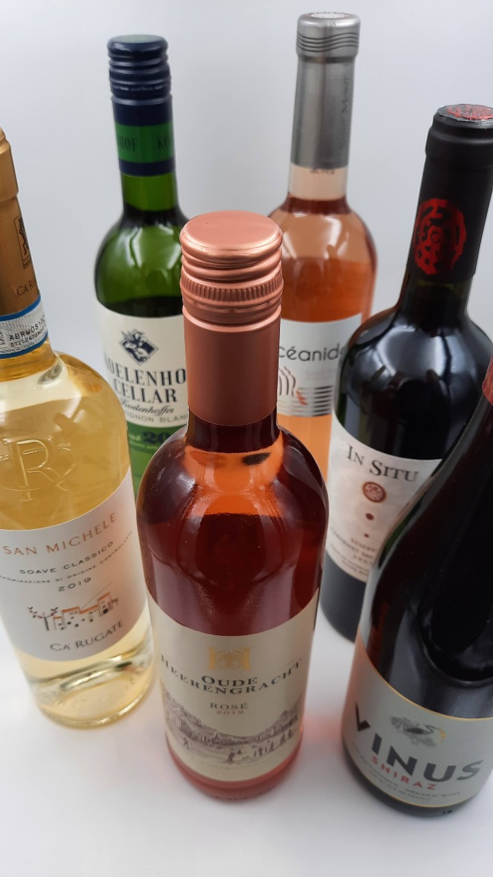 San Michele Soave classico Ca Rugaete Koelenhof Cellar Sauvignon blanc Oceanide Plaimont Rose Oude Heergracht Vinus Shiraz In Situ Reserve Cabernet Sauvignon Overlevingspakket 1