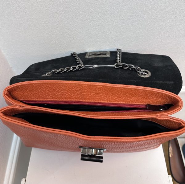 Leather bag Spain in colors orange/black