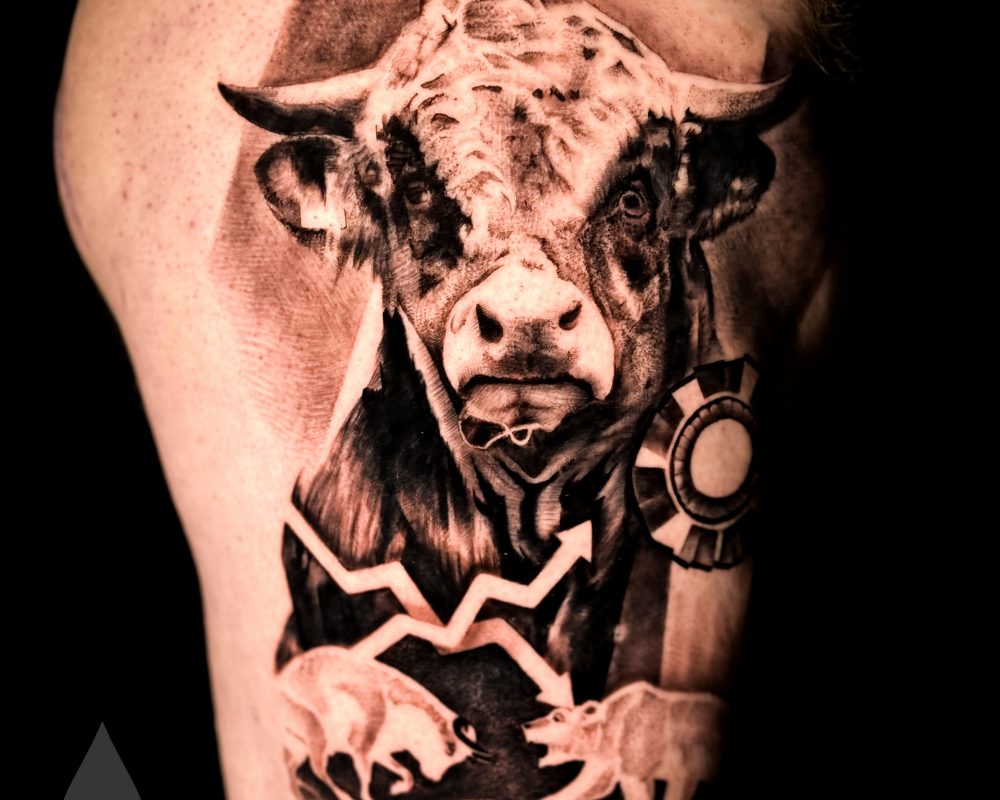 Livestock cattle salesman profession tattoo