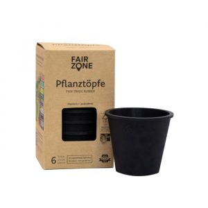 Buitenpotten&Bakken | Plantenpotten - Natuurrubber - Zwart - 6 Stuks | Duurzaam