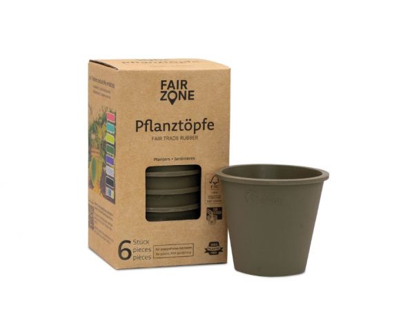 Buitenpotten&Bakken | Plantenpotten - Rubber - Olive - 6 Stuks | Duurzaam