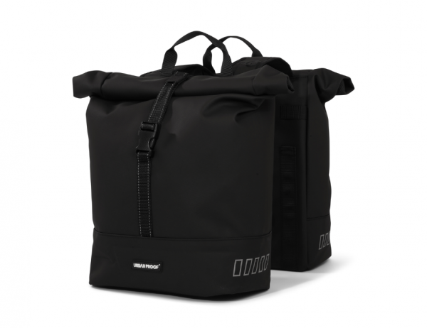 Fietsen | Urban Proof - Double Rolltop Fietstas 38L - Black | Duurzaam