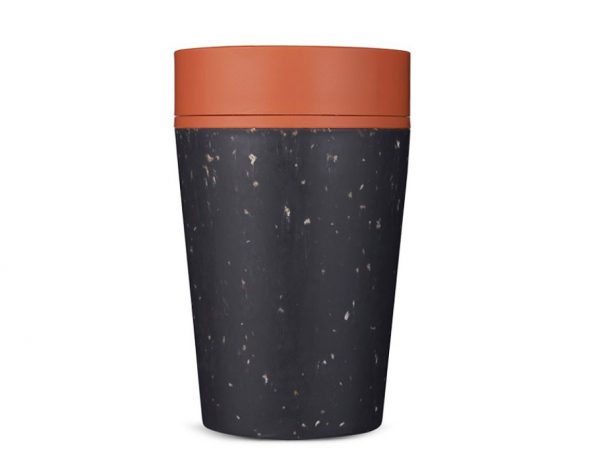 Koffiebekers | Koffiebeker - Circular Cup - Zwart/Oranje - 227 ml | Duurzaam