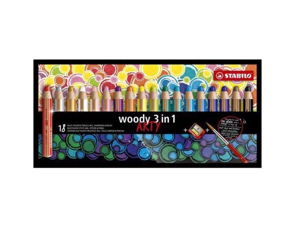 Potloden | Woody Potloden - 3 in 1 - set van 18 | Duurzaam