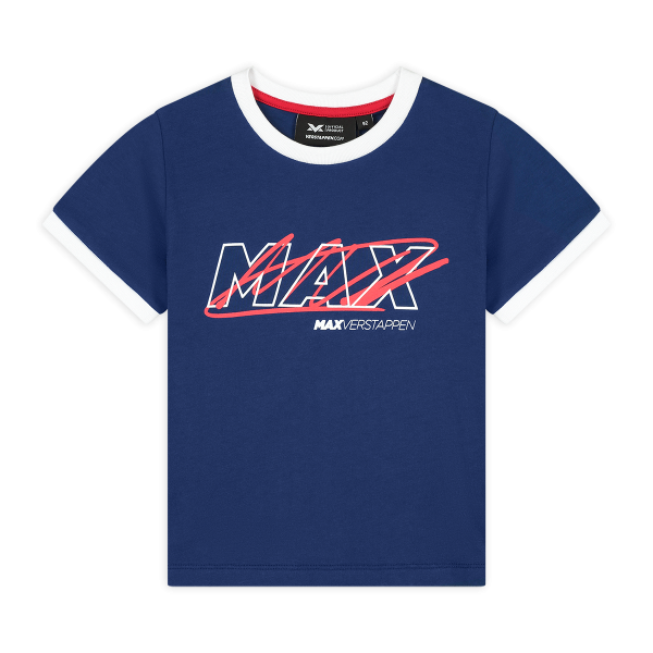 MV Kids | Kids Signature Max T-shirt Blauw - 152-158 - Max Verstappen