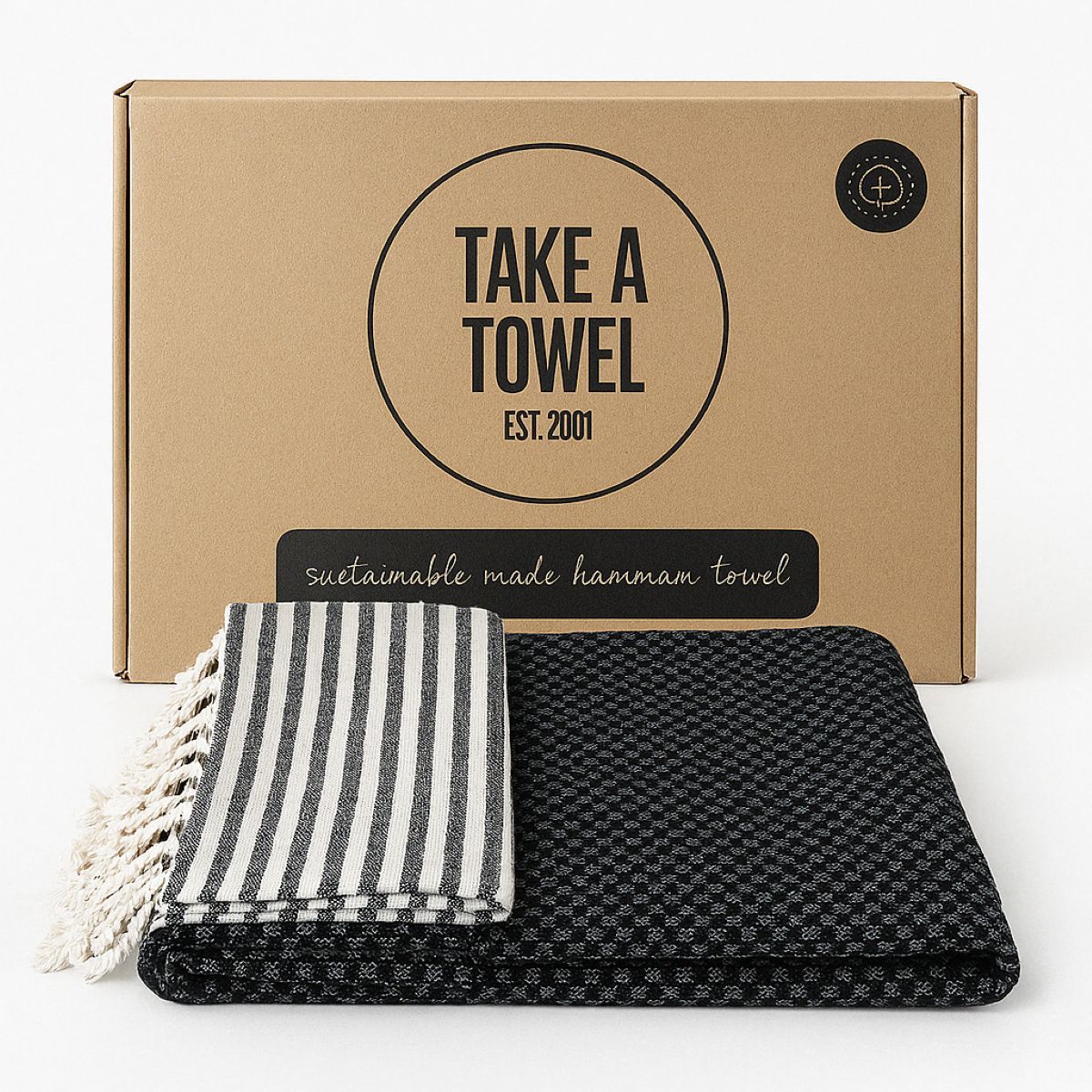 Dagaanbieding | Take a Towel Hamamdoek 90 x 170 cm Zwart