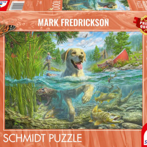 Yellow labrador fishing