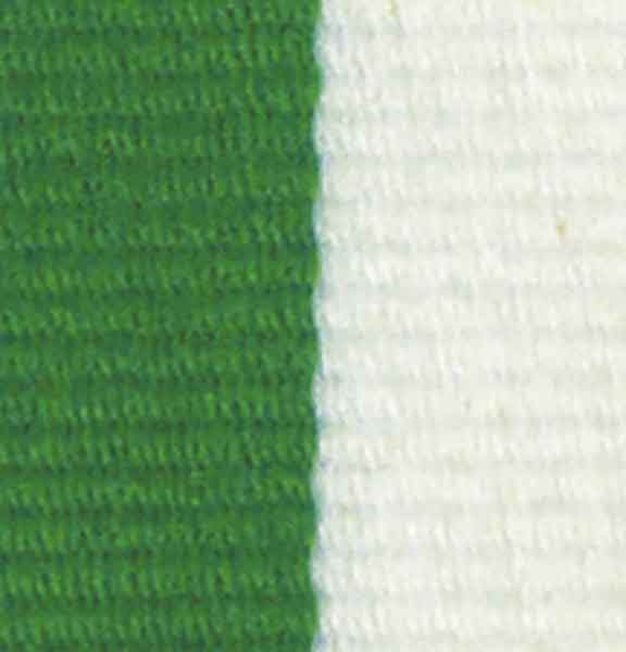 Medaljband grönvitt långt, 22mm bredd (70005)