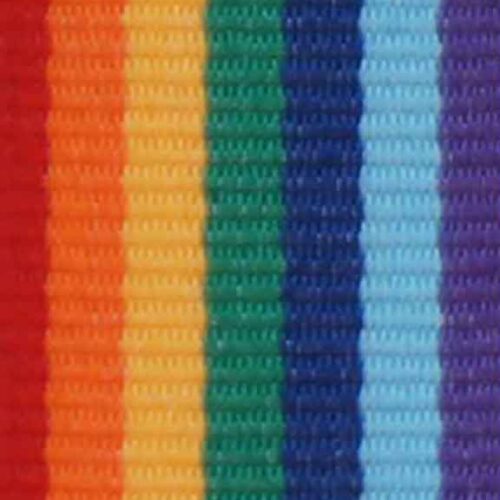 Medaljband regnbåge långt, 22mm bredd (70044)