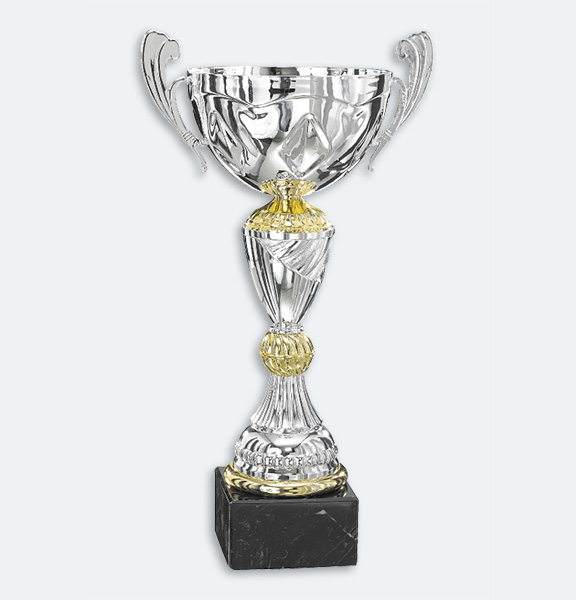 Brisbane - Pokal i guld och silver med svart marmorsockel (43841)