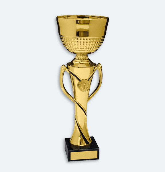 Montreux - Pokal i en kombination av guld och svart med svart marmorsockel (22061)