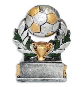 Statyett fotboll, boll pokal vit bakgrund (54003)