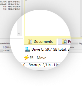 Tabs in WinNc; Norton Commander filemanager