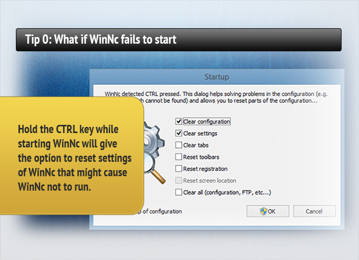 WinNc fails to start: WinNc safe mode