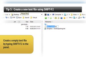 Create a new text file using SHIFT-F2