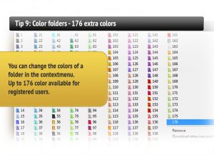 Tip 9: Color folders - 176 extra colors