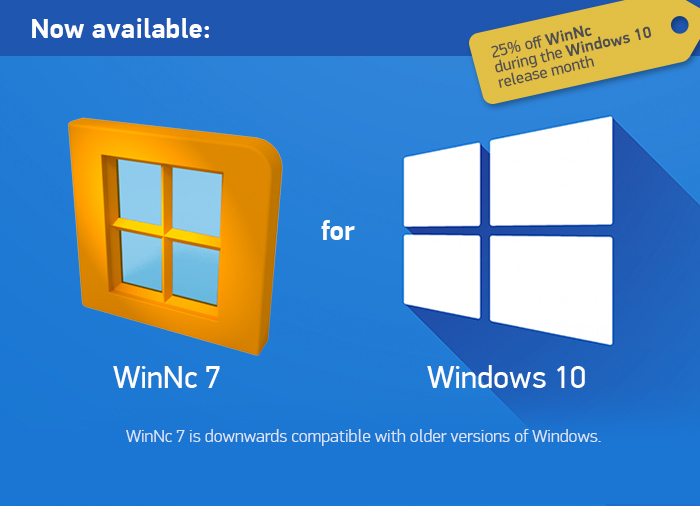WinNc 7 for Windows 10 available