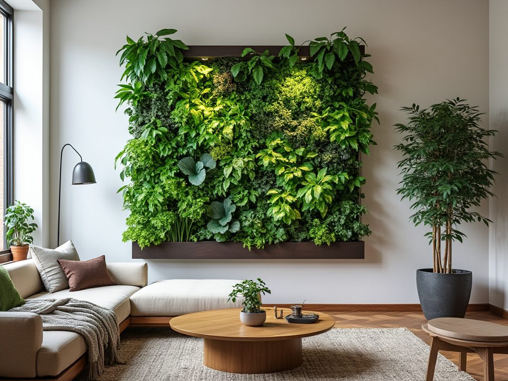 vertical garden in a living room