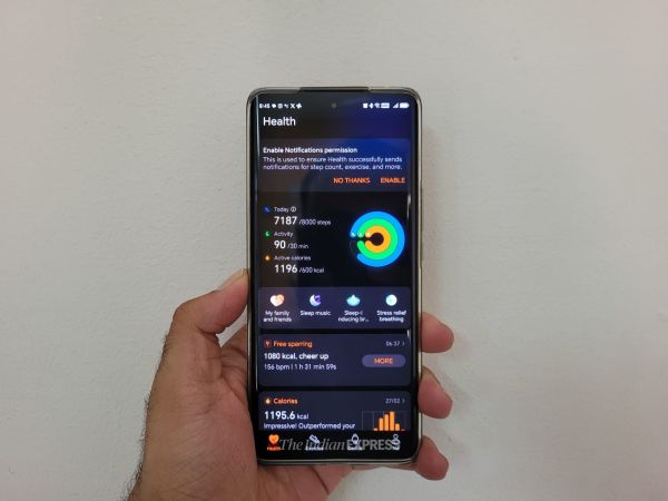 The Honor Health app works great on the Honor X9b smartphone, on which it comes preloaded. (Sethu Pradeep / Express photo) 