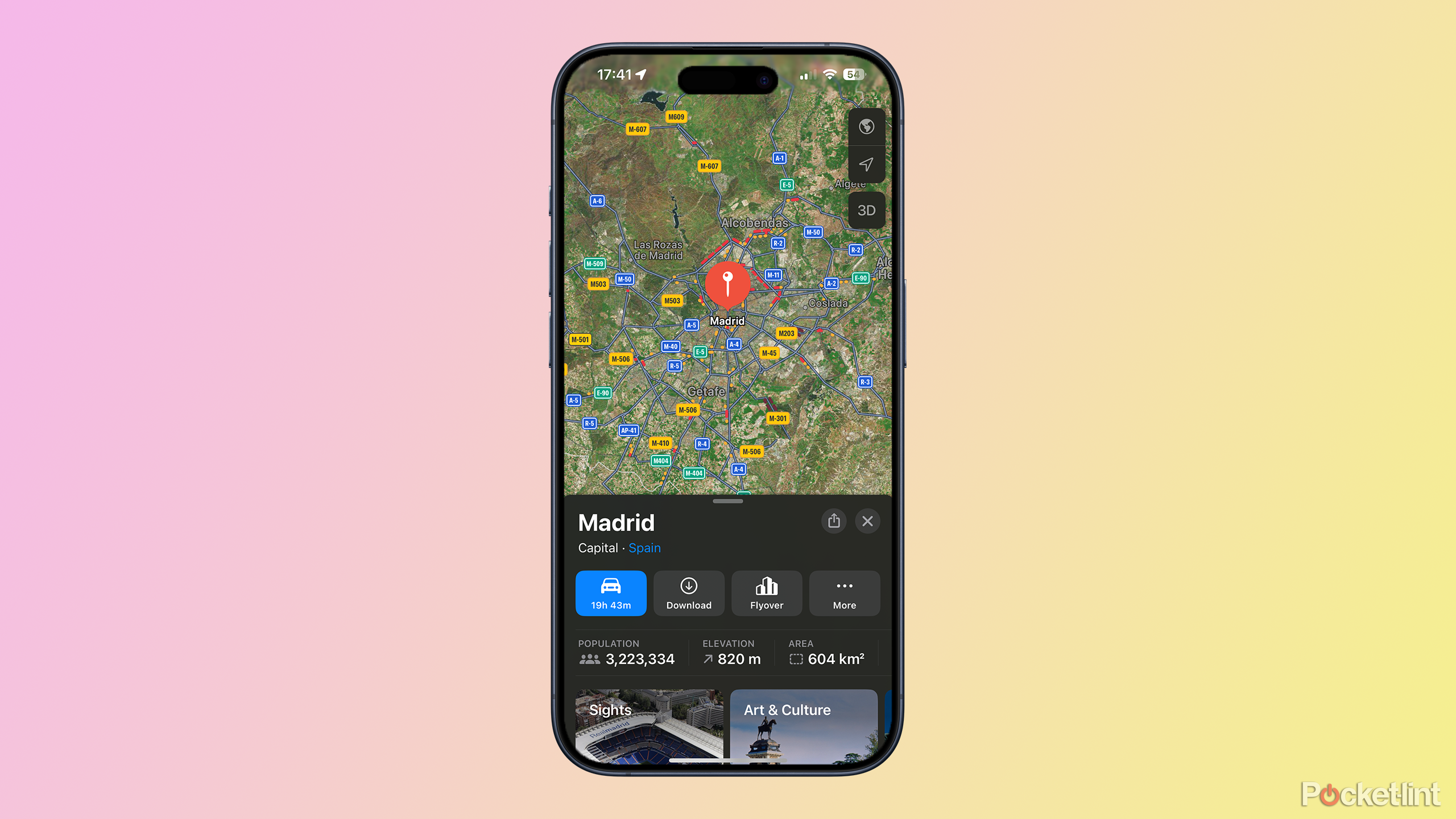 elevation info in apple maps on iphone 15 pro