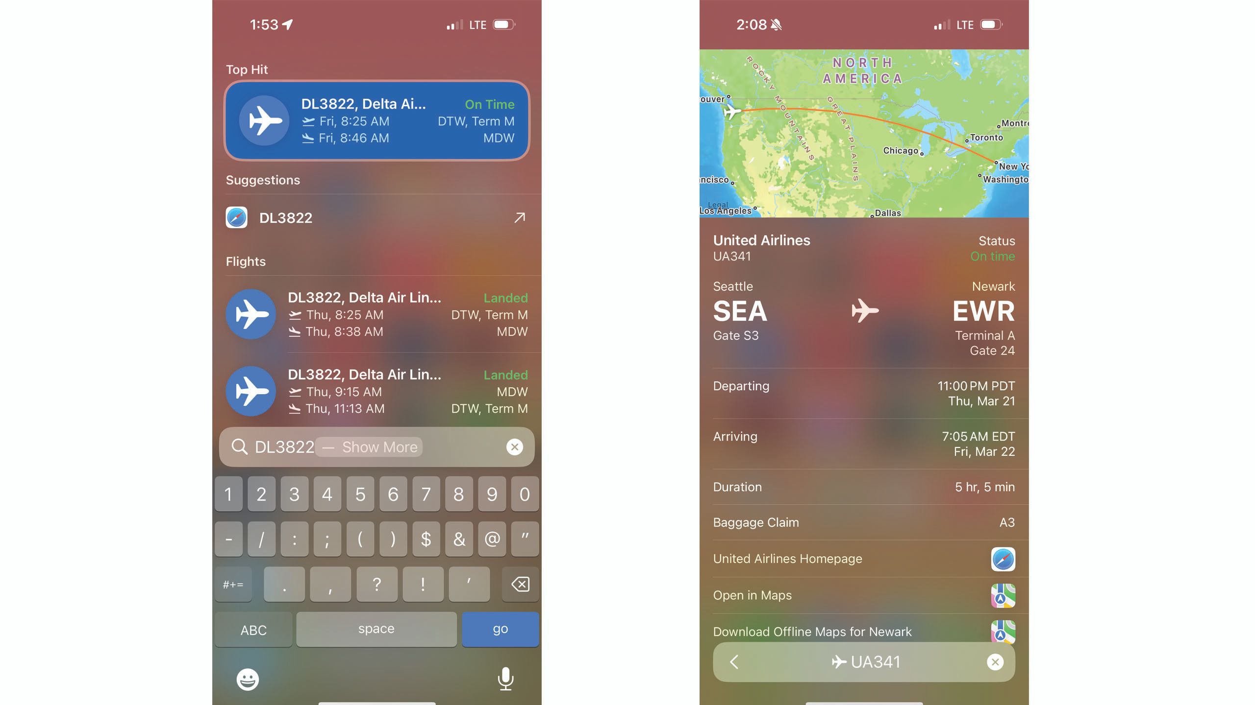 A screenshot of Preview Flight on an iPhone
