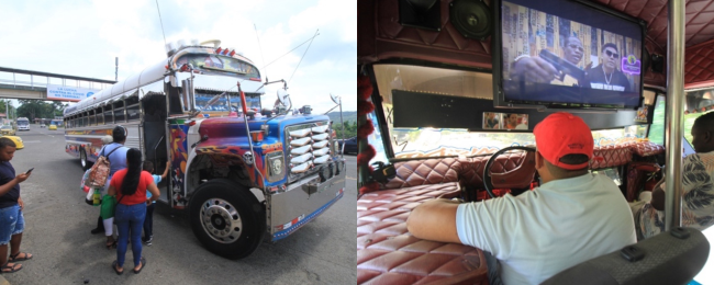 Robert chuckles: “These buses arrived in Panama with a 5-gear engine designed to pull thirty kids. My engine has ten gears and could pull a trailer! I hit 190 kph on the track (118 mph).”