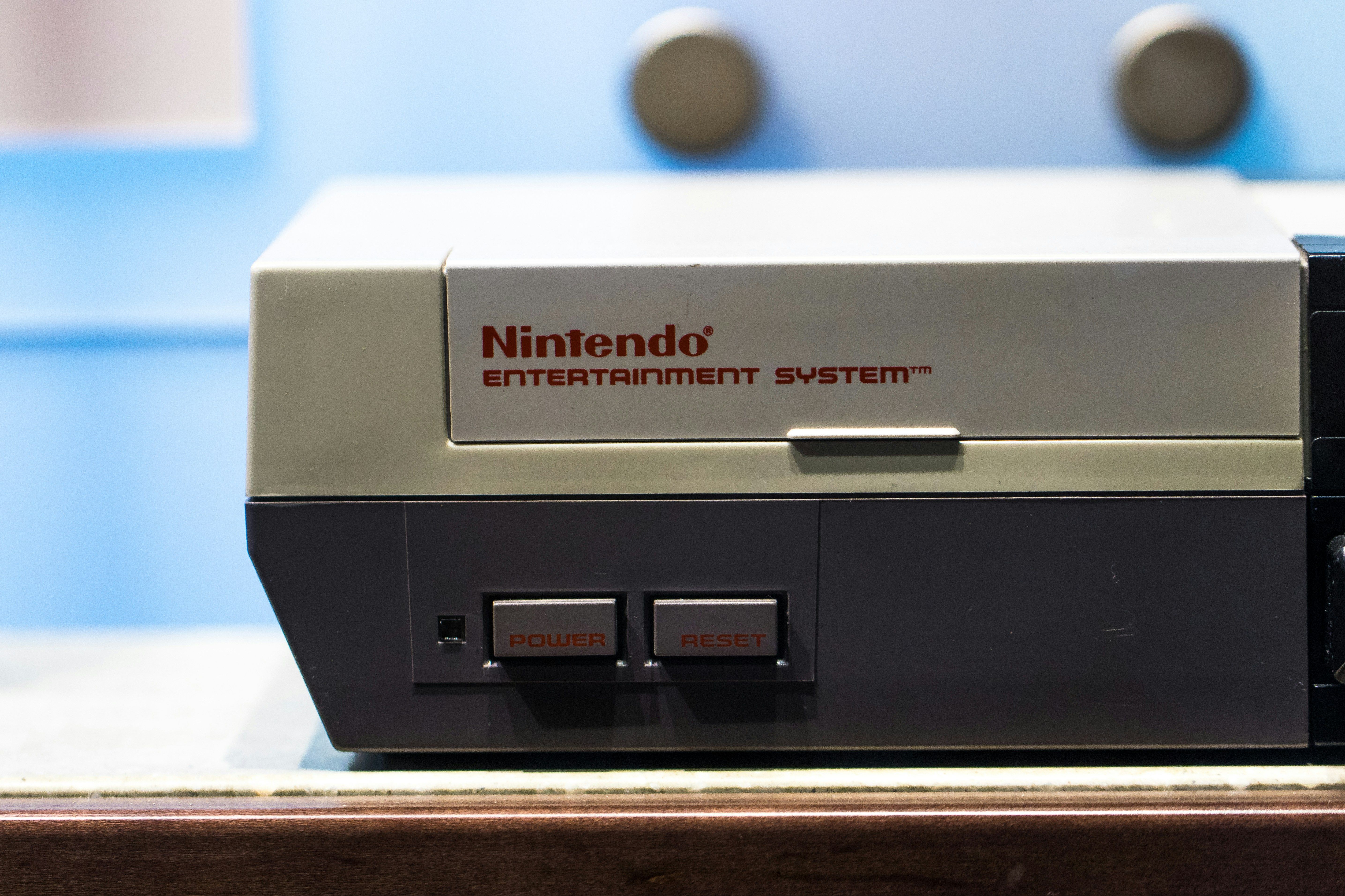Image shows NES system on a table.