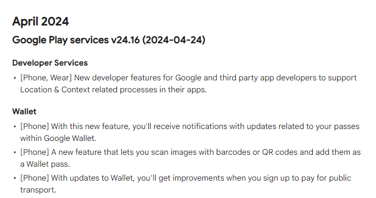 Google Wallet notification improvements