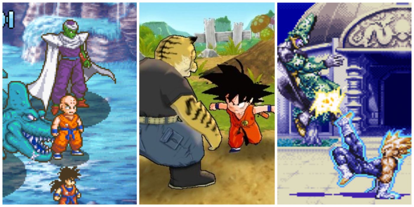 A split image of combat from Dragon Ball Z Attack of the Saiyans, Revenge of King Piccolo, and Hyper Dimension