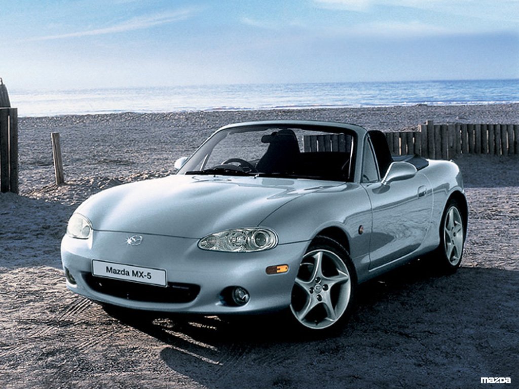 The reliable Mazda MX-5 is pictured in 2003