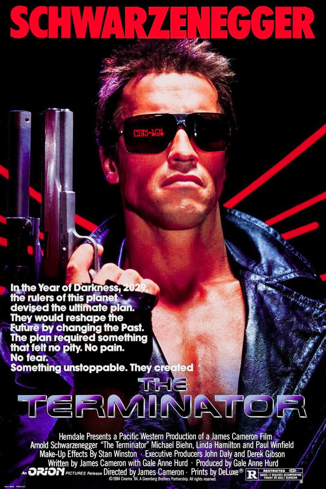 Arnold Schwarzenegger in The Terminator 1984 Film Poster